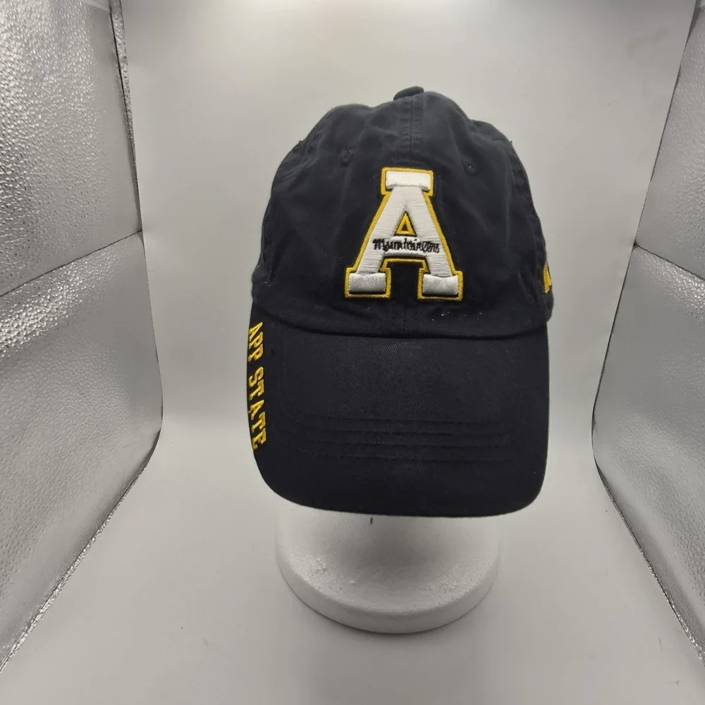 Appalachian State Mountaineers Black Adjustable Strapback Hat Russell Athletic